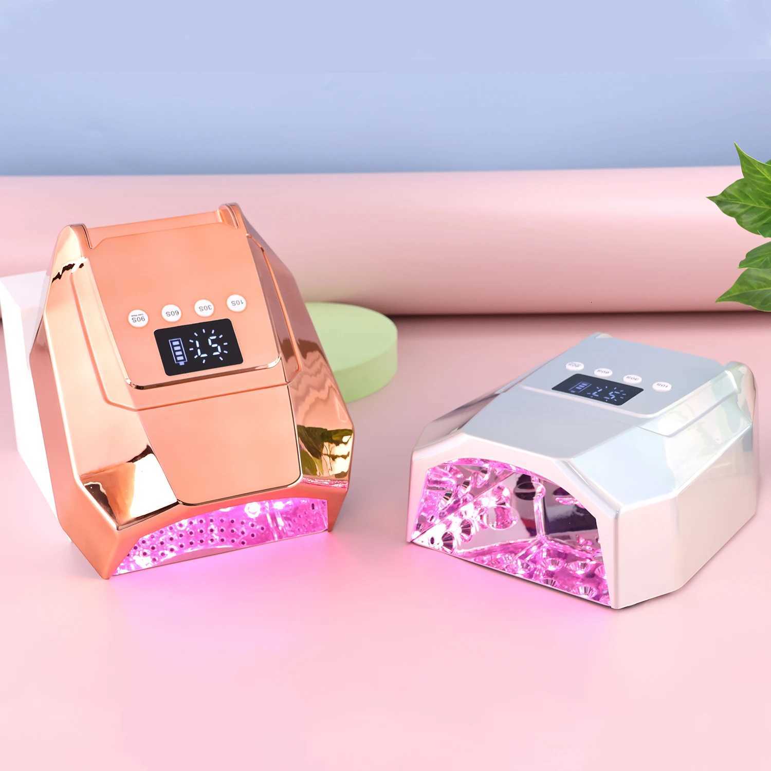 96w Gradient Gold Pro Red Light Cordless LED Nail Lamp Rechargeable Battery UV LED Nail Lamp Cordless LED Lamp Curing Gel M250826