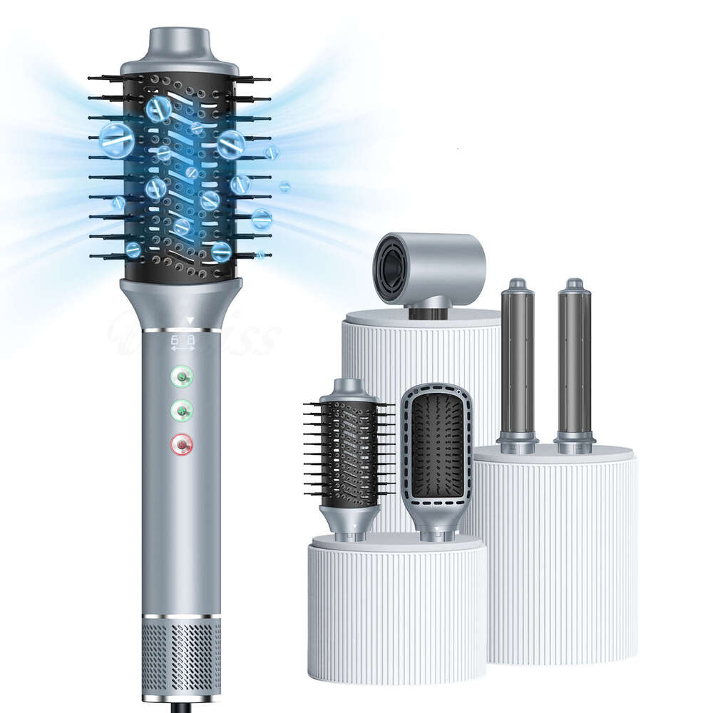 Set Multifunctional Hot Air Comb Curler High Speed Brushless Noise Reduction Negative Ion Hair Dryer