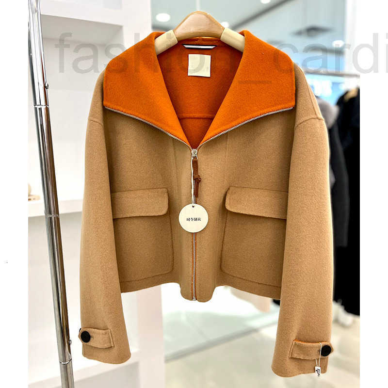 Women's Jackets Designer H Autumn/Winter New Two tone Cashmere luxury high end for woman Coat J6PN