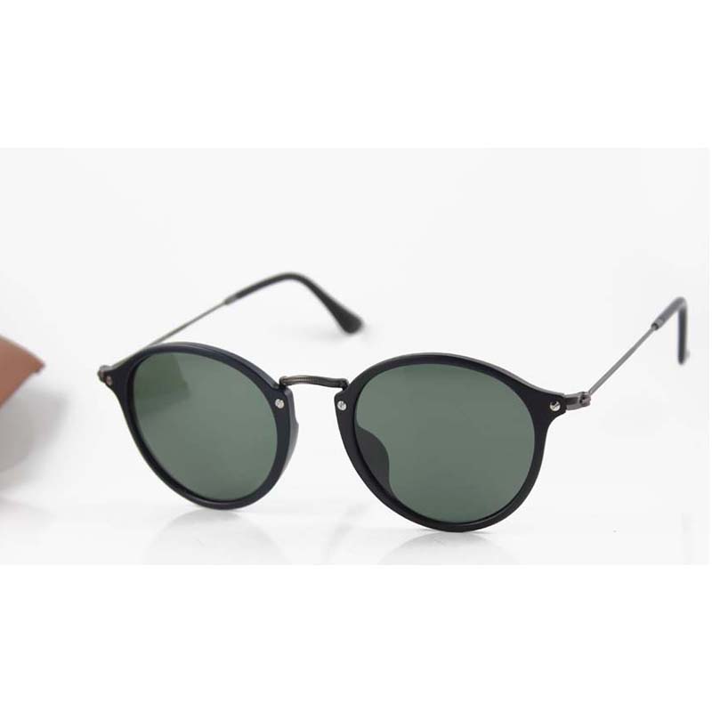 2447 Sunglasses Designer Fashion Eyeglasses Mens Womens High Quality Sun Glasses Round Metal Frame Classic Goggle Outdoor Beach Green Lens Eyewear W