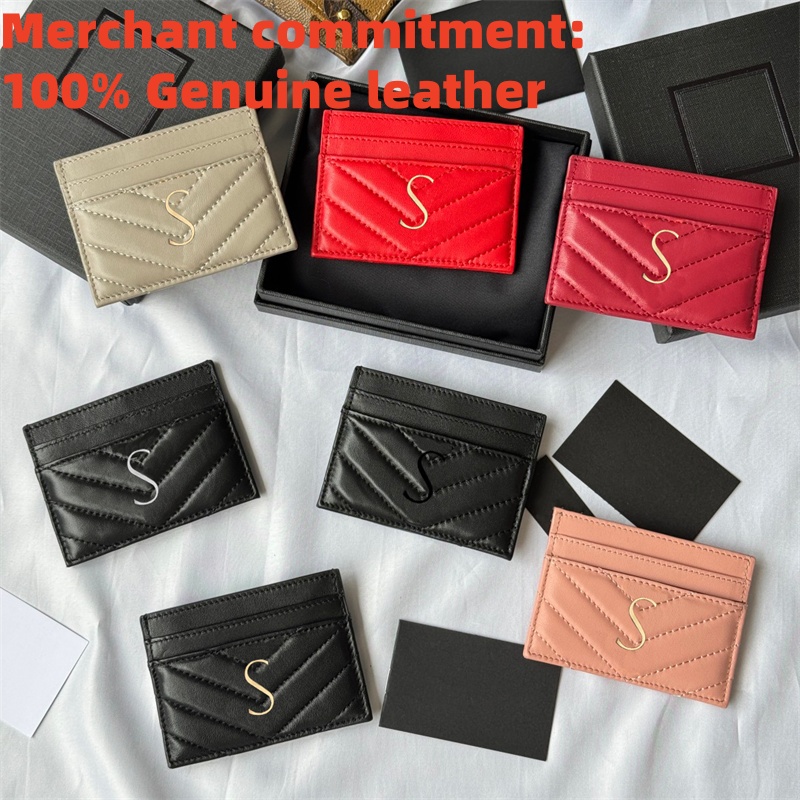 Womens mens Sheep skin Card Holders Designer Wallets Crocodile mini Credit card bag Caviar leather Designer cardholder Luxury Coin Purses id card ba