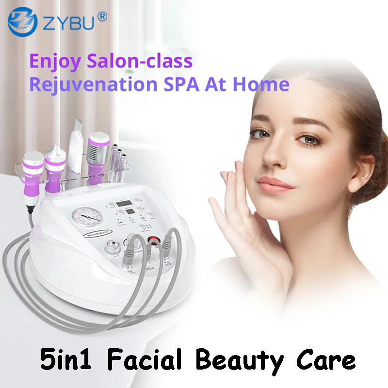 5 in 1 Portable Diamond Microdermabrasion Peeling Skin Rejuvenation Facial Beauty Machine Salon Spa Dermabrasion Ultrasonic Cold Therapy Anti Aging