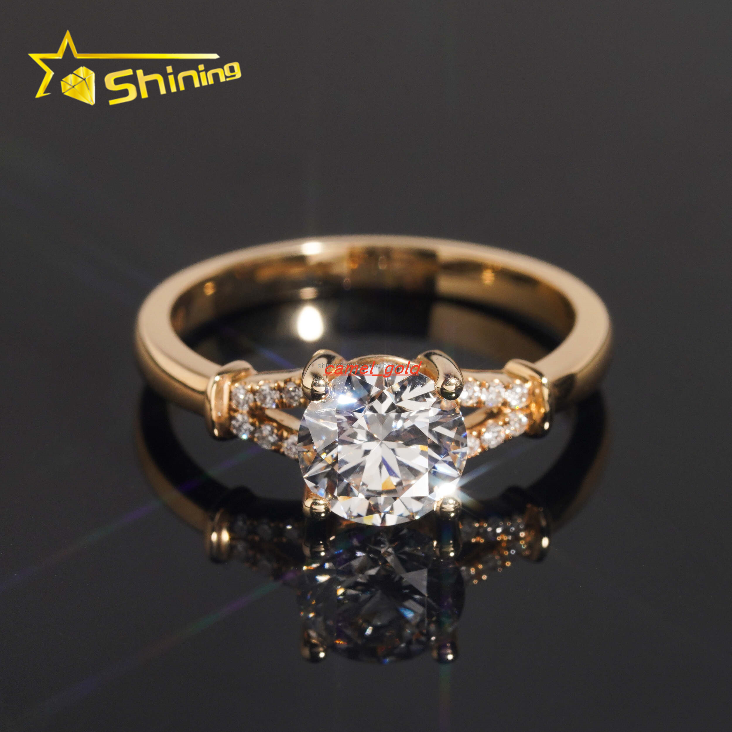 14K Real Gold Luxury Jewelry Customized High End Engagement Ring 1.5Ct Round Lab Grown Diamond Eternity Women Band Ring