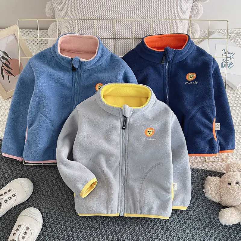 New Children Boys Girls Fleece Cardigan Jacket Winter Kids Warm Hooded Baby Coats Casual Toddler Outerwear Z250826