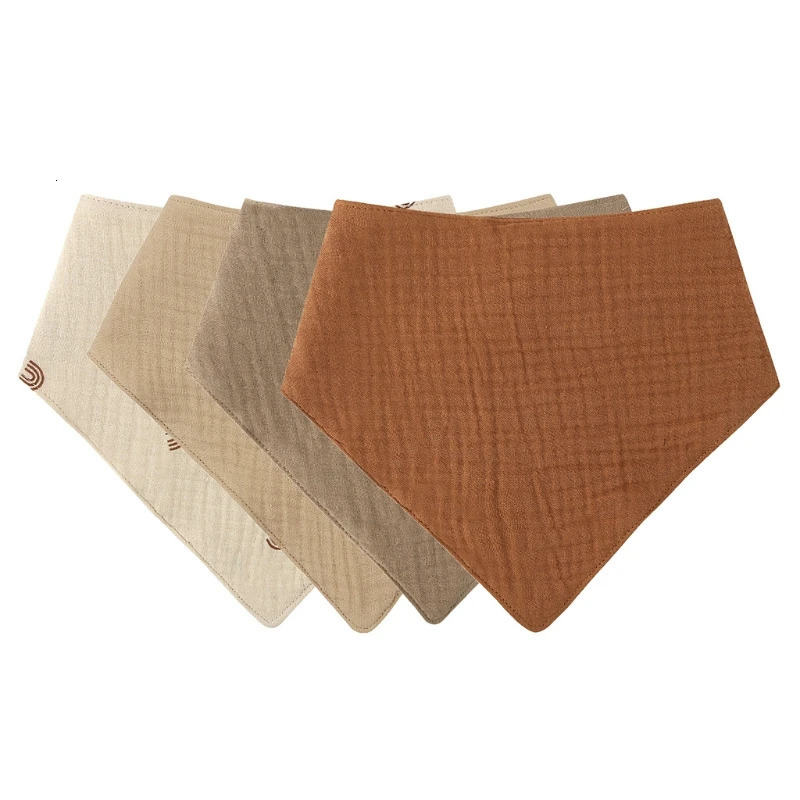 Baby Infant Cotton Bib born Solid Color Triangle Scarf Feeding Saliva Towel Bandana Burp Cloth Boys Girls Gift 3/4/5pcs/Set250825