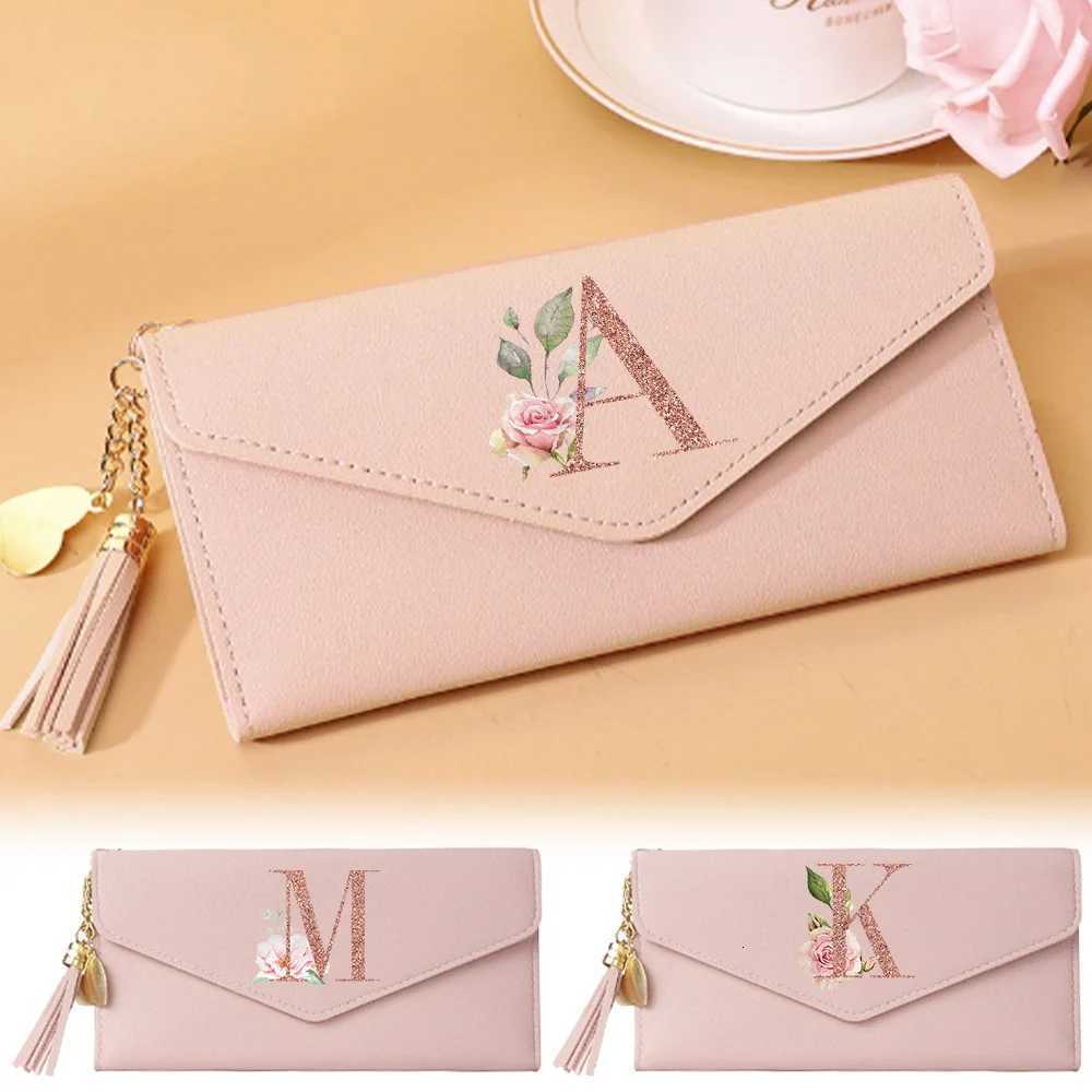Women Wallets Leather Long Purses Female Clutch Handbag Coin Purse Card Holder PU Leather Wallet Rose Gold Pattern W250826