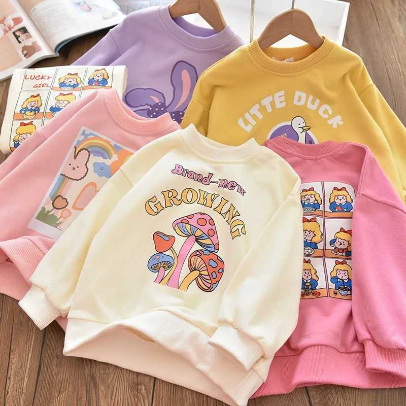 Baby Girls Autumn Sweatshirts Loose Soft Printed 18Y Girls Tshirt Casual Round Neck Long Sleeves Toddler Girls Tops Z250826