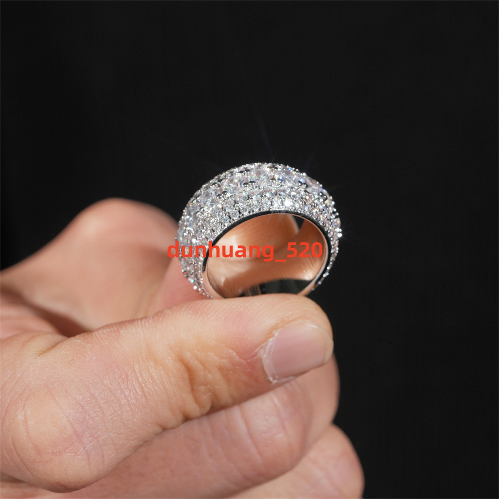 S925 Silver Jewelry Fashion Hip-hop Ring Rapper Rings Can Pass the Diamond test and Is Exquisite Hip-hop Jewelry.