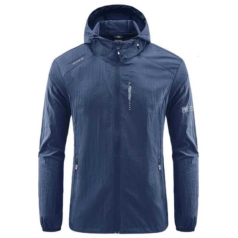 Summer Outdoor Quick Dry SunProtective Thin Jacket Men Hiking Fishing Cycling Hooded Gym Sport Windbreaker Ultra Light CoatsXJ250826