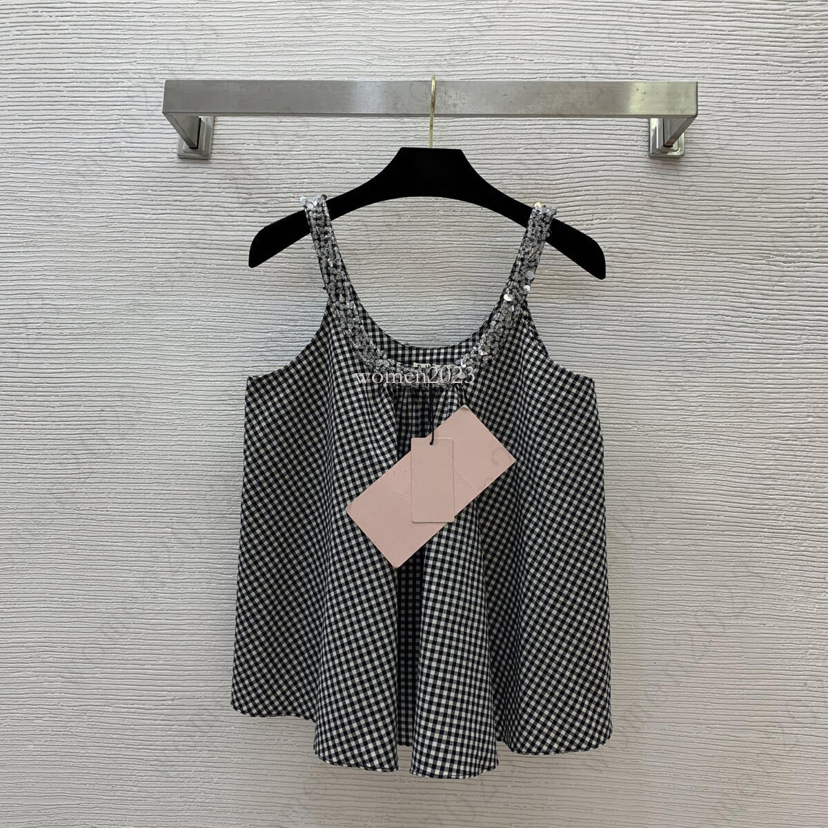 Brand vest women vests Designer loose vest casual Checkered tank top fashion logo sleeveless jumper camisole Aug 15
