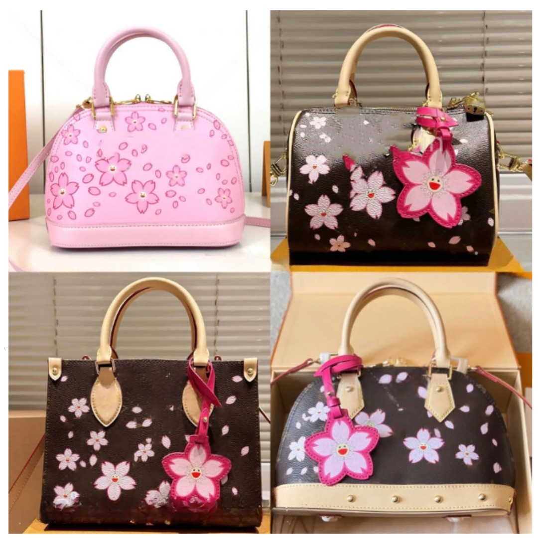 2025 New Crossbody Desiqner Bags Cherry Rose Boston Shoulder Fashion Letters Print Shopping Handbags Purse Travel Messenger Bag For Women