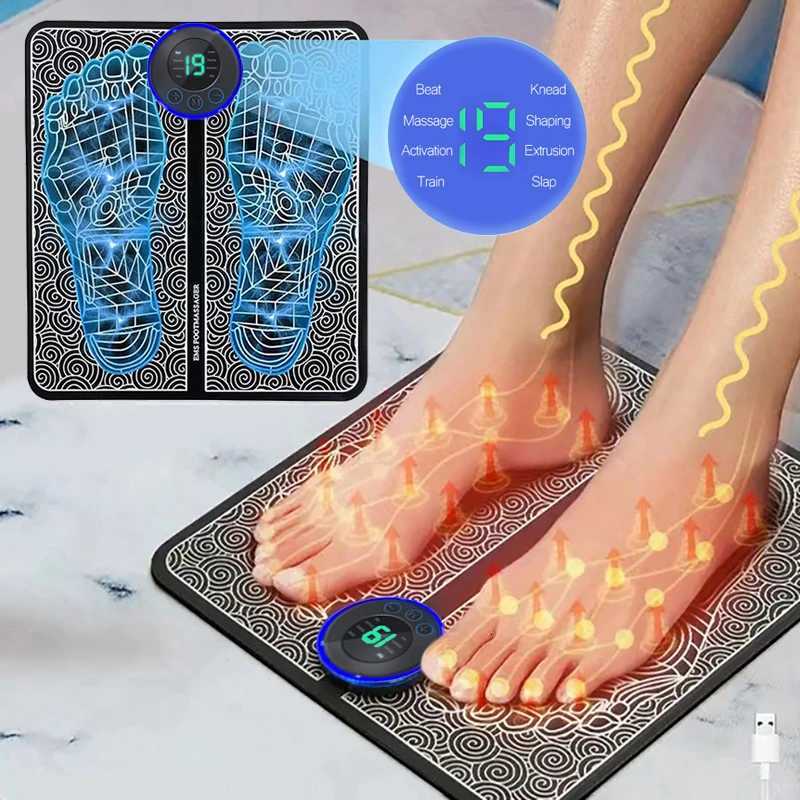 Foot Massager Foldable Portable Electric Massage Pad with Multiple Gear Adjustment for Body Relaxation Device Rechargeable W250826