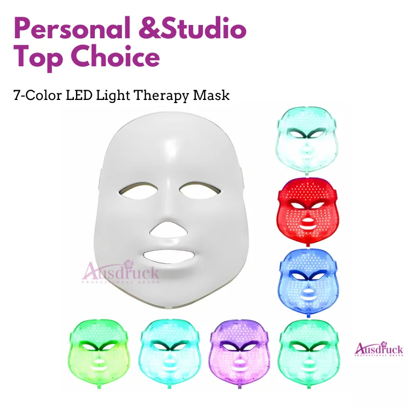 PDT LED Facial Mask-Red, Blue, Green Light Therapy for Acne, Wrinkle Reduction, Skin Rejuvenation and Anti-Aging Care