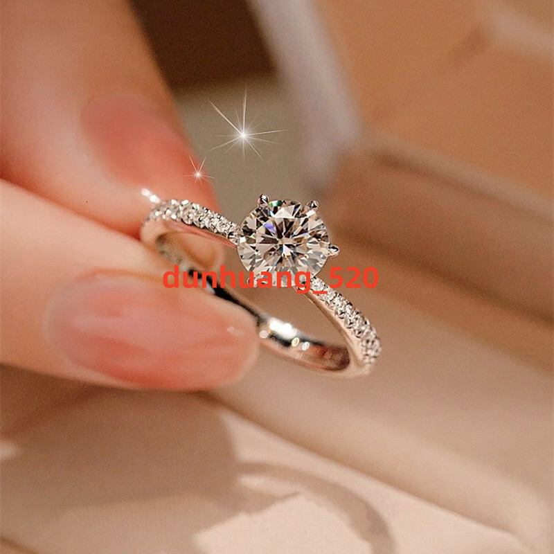 925 Silver 1Carat Real D Color Moissanite Engagement Rings for Women Girls Jewelry Moissanite Ring