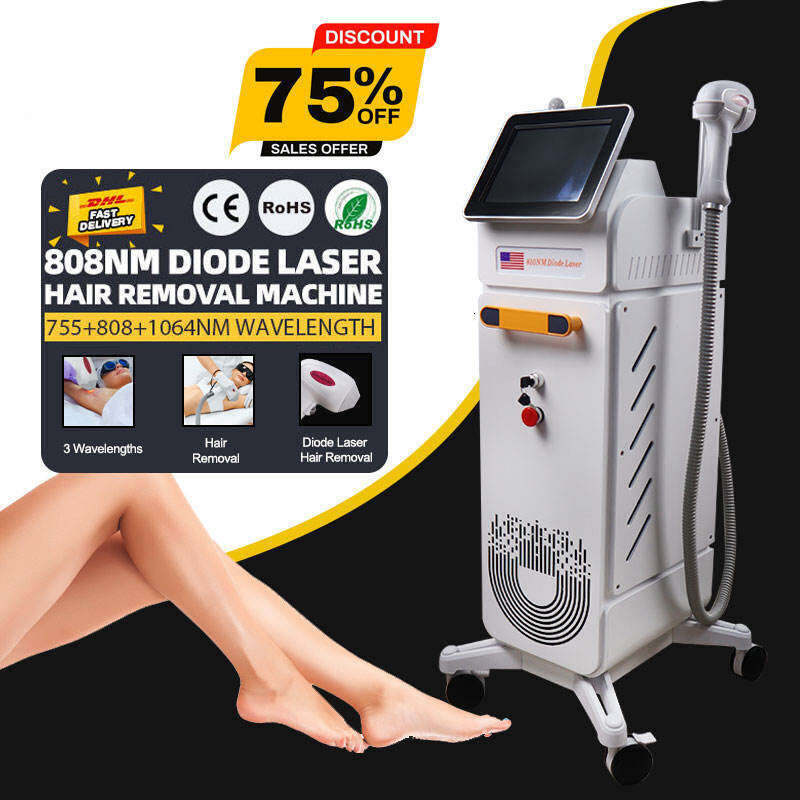 808 Diode Laser ICE Triple Wavelength 755Nm 808Nm 1064Nm Diode Laser Hair Removal Machine