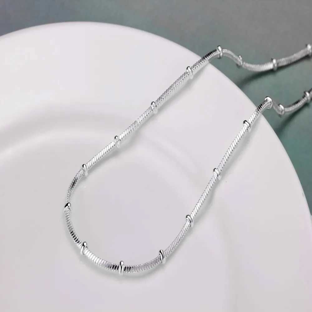 925 Sterling Silver Snake Chain Beautiful Simple Bead Necklace for Women Luxury Fashion Party Wedding Accessories Jewelry GiftsXJ250826