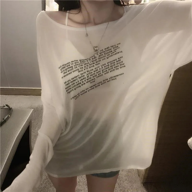 Loose Tshirts for Women Letter Pattern Simple n Korean Style Summer Clothing Thin Allmatch Young Students Tops Trendy 250826