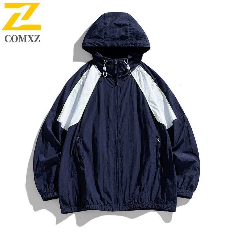 Harajuku Waterproof Windbreaker Unisex Summer Sunscreen Hooded Jacket Street Clothing Mens Camping Ultra Light UV Skin ClothesXJ250826