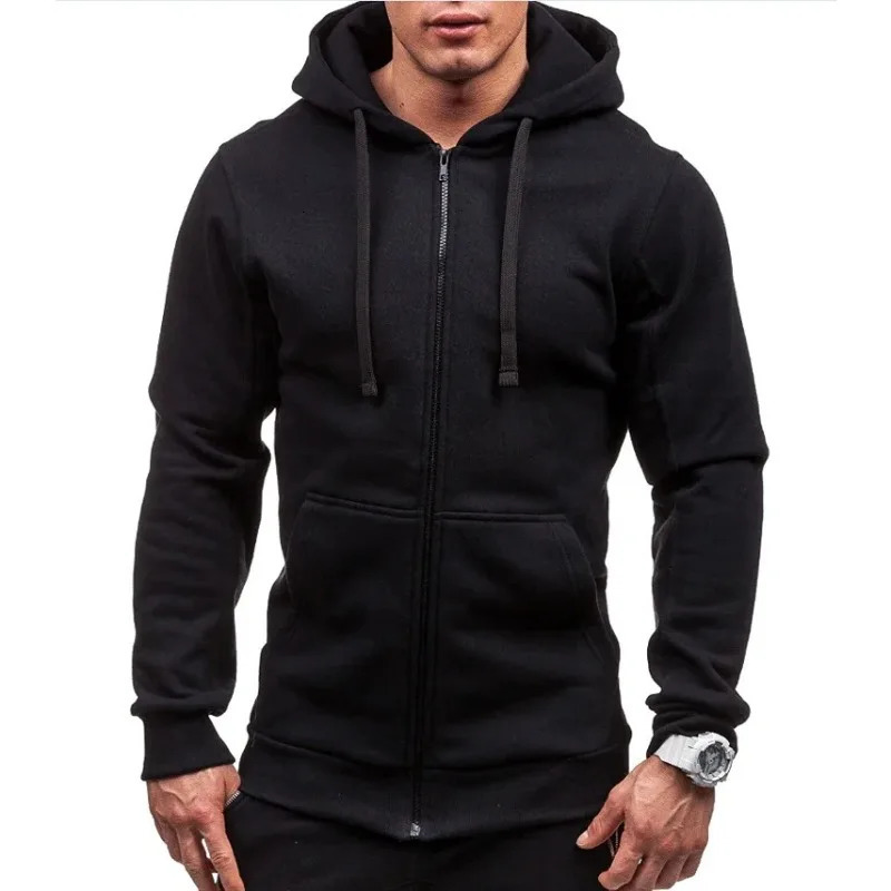 MRMT Mens Casual Hoodie Zipper Hoodie Coat Fashion Trend Solid Color Cardigan Fitness Hoodie Comfortable 250826