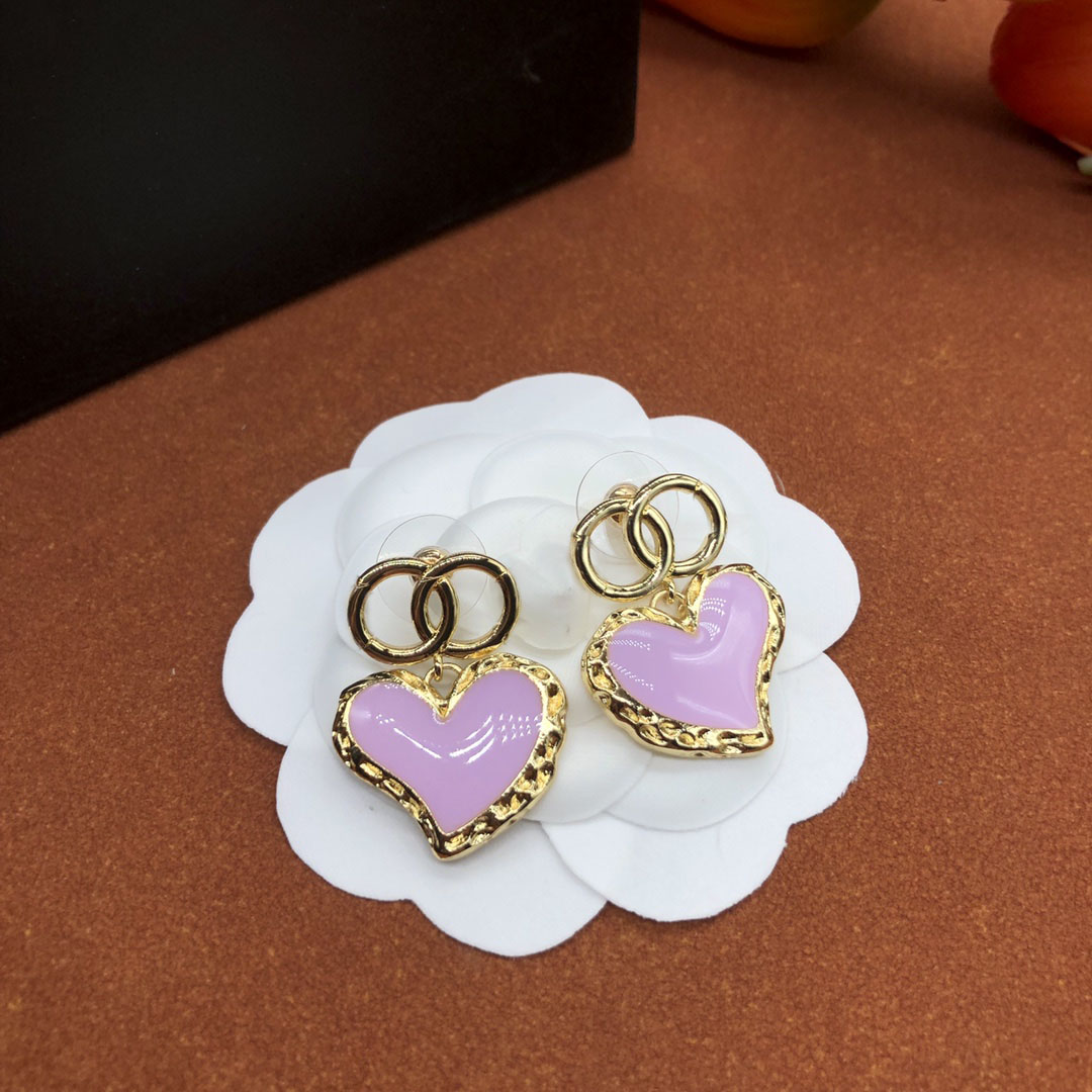 2025 Fashion Earrings, Classic designer jewelry, women's alloy stainless steel heart-shaped earrings, designer earrings, women's jewelry g