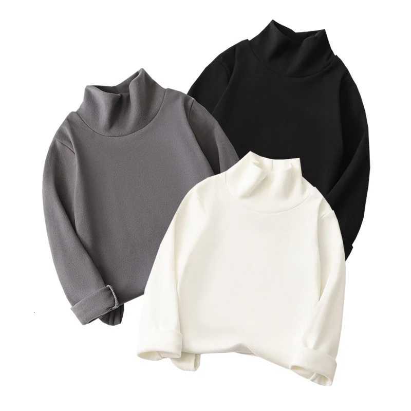 1pcs Children TShirt Cute Solid Top Baby Korean Clothing Kids Half High Collar Long Sleeve Base Shirt Girls Boys Tshirt Z250826