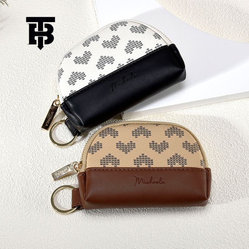 TB BHULAMTE European and American Fashion Designer New Women's Splicing Zipper Coin Bag Short Card Set Luxury Wallet Retro Fashion Key Mini Sto