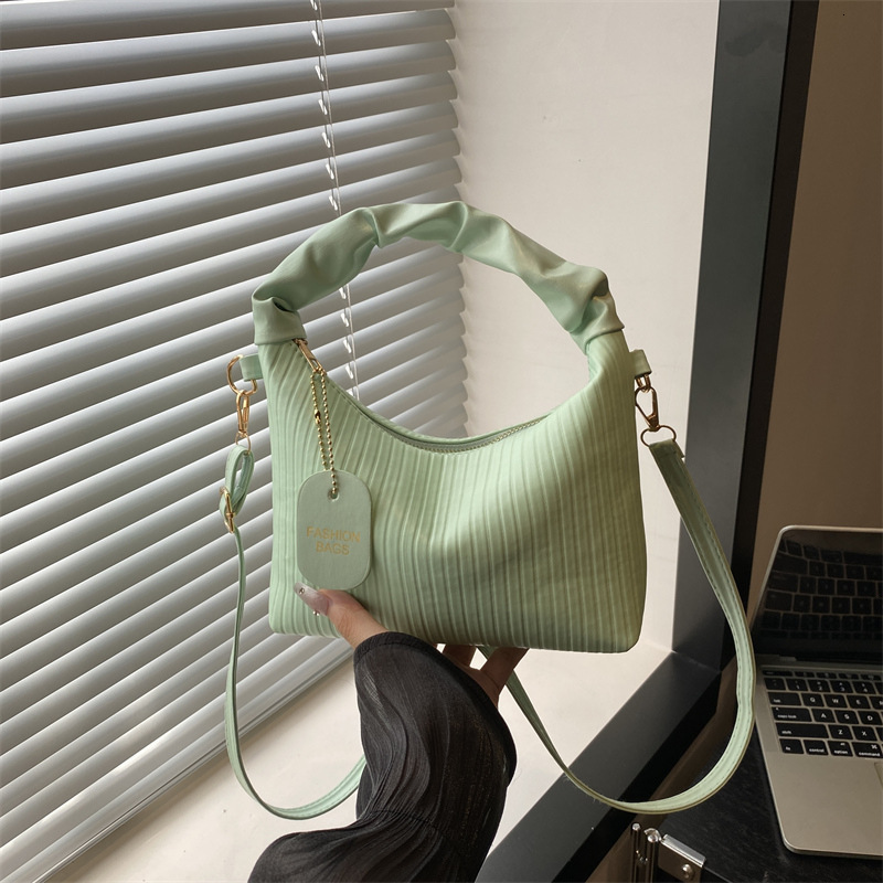 Minimalist Design Large Capacity Trendy Pleated New Fashion Fresh Summer Texture Underarm Handheld Small Square Bag