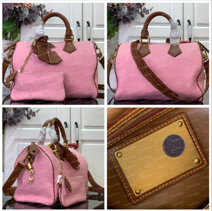 10A designer bag Mirror Quality Pillow bags Soft 30 P9 Boston handbag shoulder bag women handbags cross body lady tote travel capacity Pink with dar