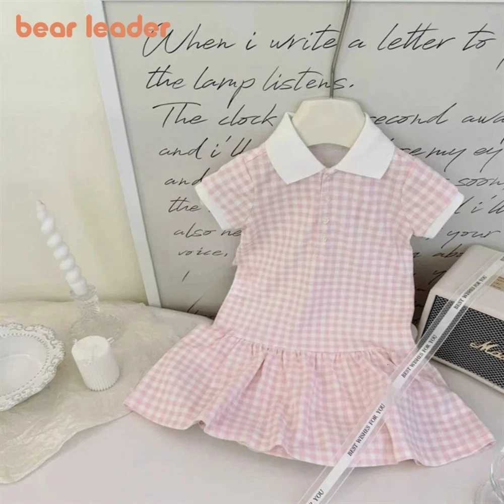 Bear Leader Summer Korean Version Checkered Printed Kids Dress Sweet and Cute Baby Girls Casual Dress Daily Childrens ClothingXJ250826