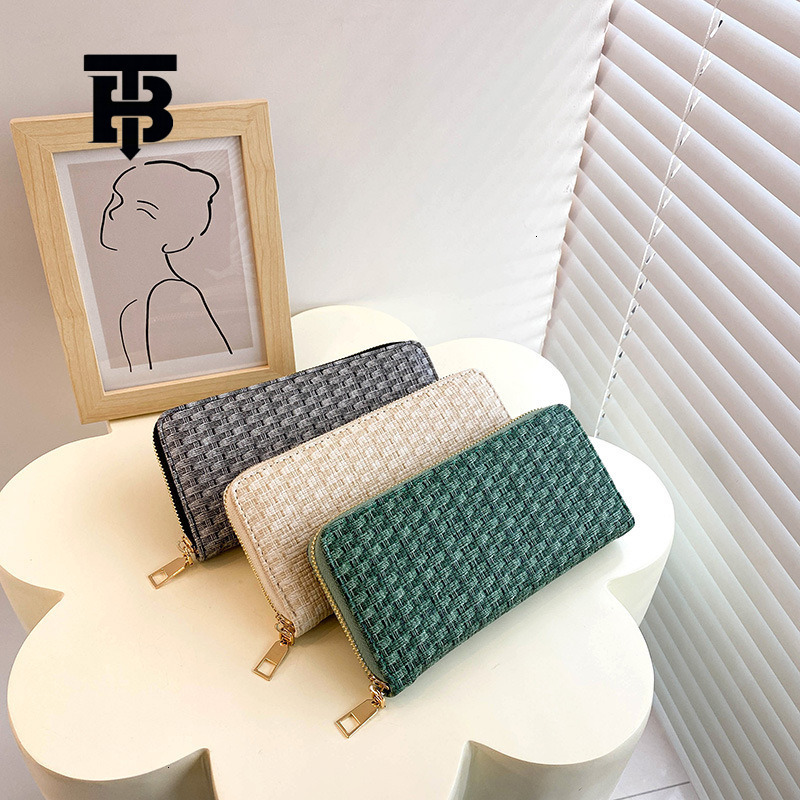 TB BHULAMTE Free Shipping Designer Cotton Luxury Linen Long Women's Wallet Clutch Fashion Card Holder Large Capacity Coin Purse Phone Bag Handb