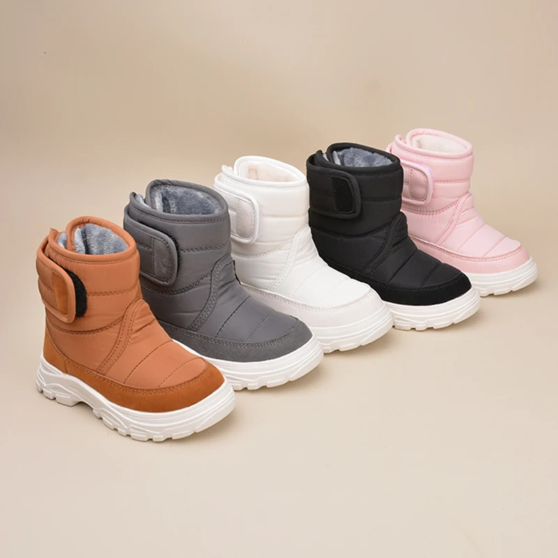 Winter Style Warm Plush High Top AntiSlip Casual Snow Boots Childrens Good Waterproof Cloth Shoes EW8272250825