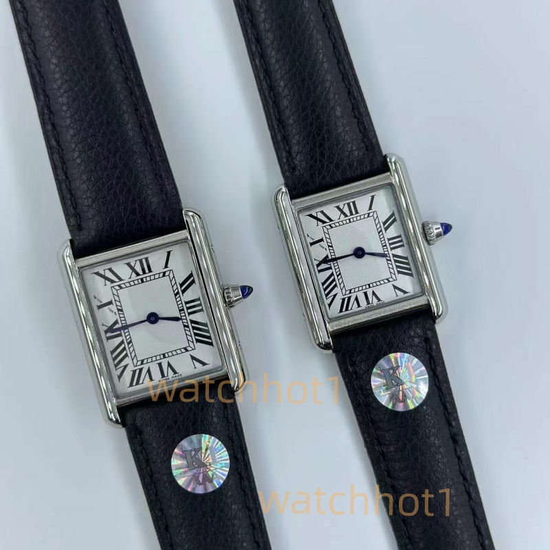 The luxury and fashionable women's watch with leather straps, Tank, is available in two sizes: 25mm and 27mm, with free shipping