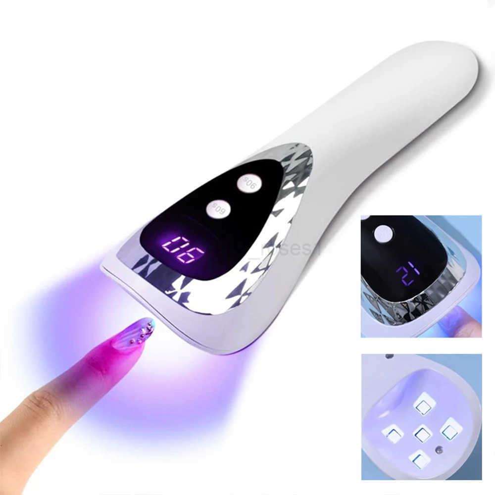 YIKOOLIN Handheld UV LED Nail Lamp USB Rechargeable Mini Manicure Lamp Nail Dryer With 5 Lamp Beads Quick Drying Gel Nail Polish Z250826