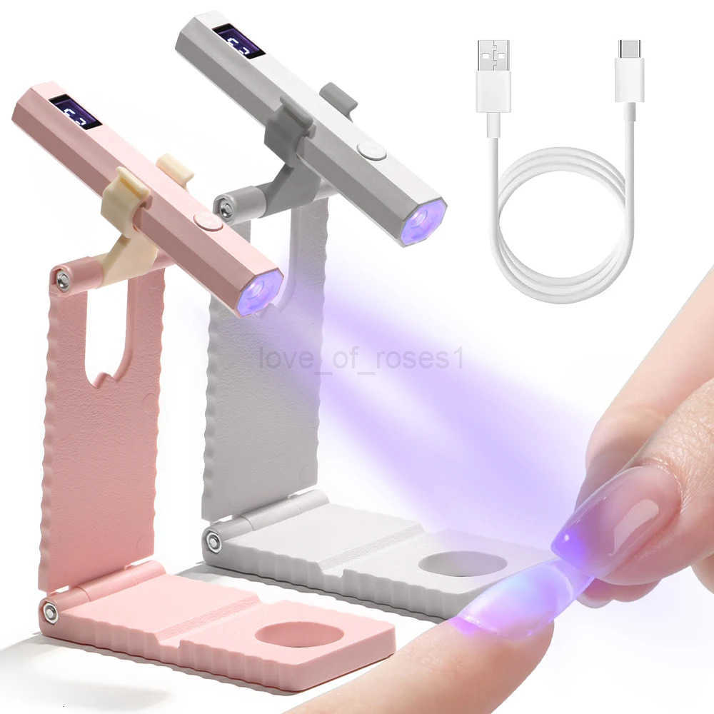 YIKOOLIN Portable Handheld UV Dryer Lamp with Foldable Stand for Gel Nail Curing USB Rechargeable Quick Dry Nail Lamp Z250826