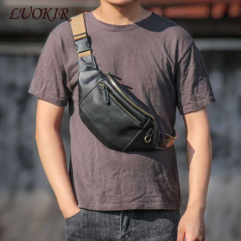Designer Bags Men's Chest Genuine Leather Casual Fashion Crossbody Outdoor Sports Waist Daily Use Cell Phone Bag Luxury Bag