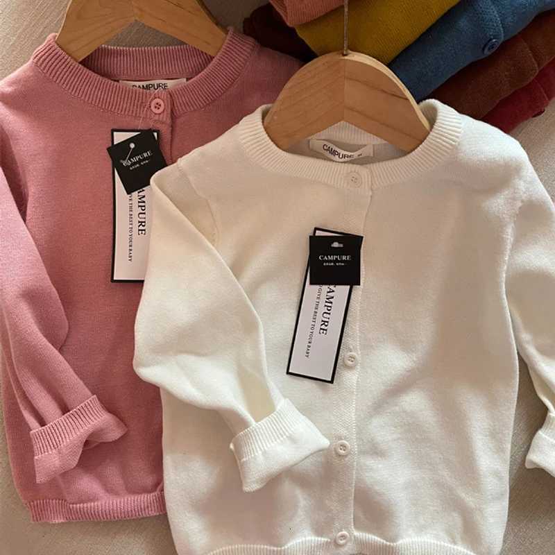 2025 New Autumn Kids Solid Color Knitted Cardigan Sweater Baby Girls Boys Knitted Cardigan Coat 18 Years Children Clothing Z250826