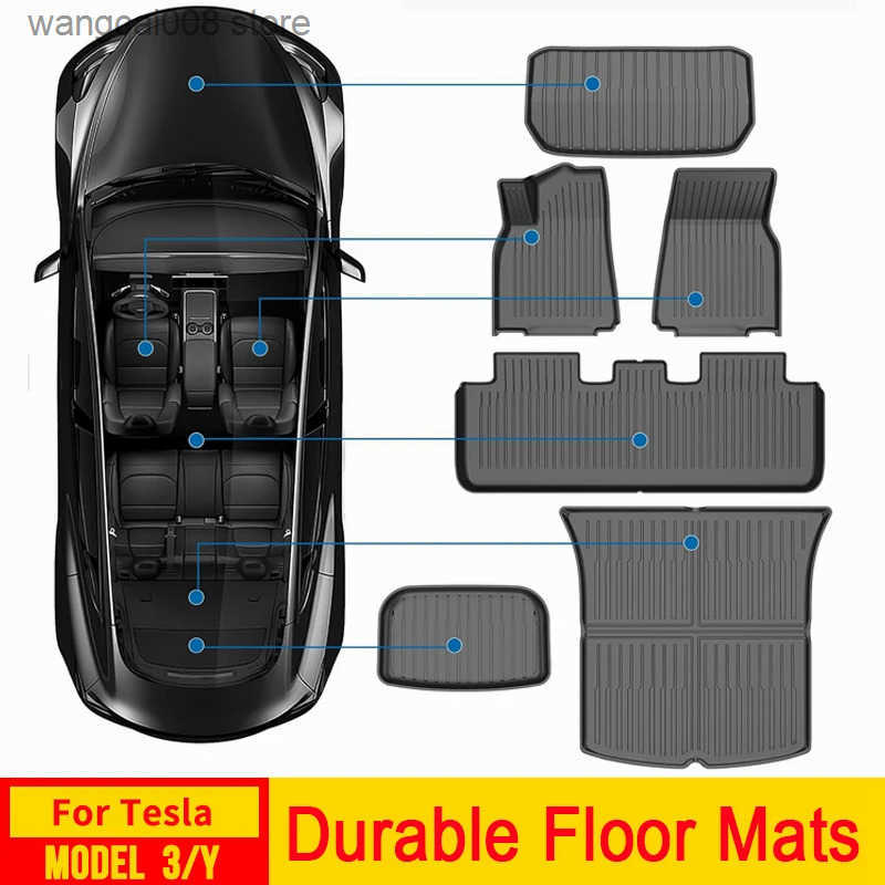 For Tesla Floor Mats Model Y 20252021 Model 3 Highland Trunk Mat All Weather TPE Cargo Liners Front Rear Cargo Tray Accessories S250826