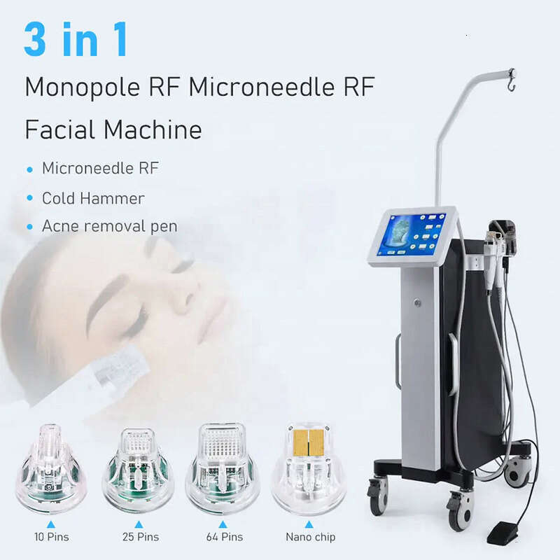 3 In 1 Radio Frequency Acne Removal Wrinkle Removal Fractional RF Microneedle RF Microneedling Machine Fractional Needle Rf Plasma Acne Treatment Co