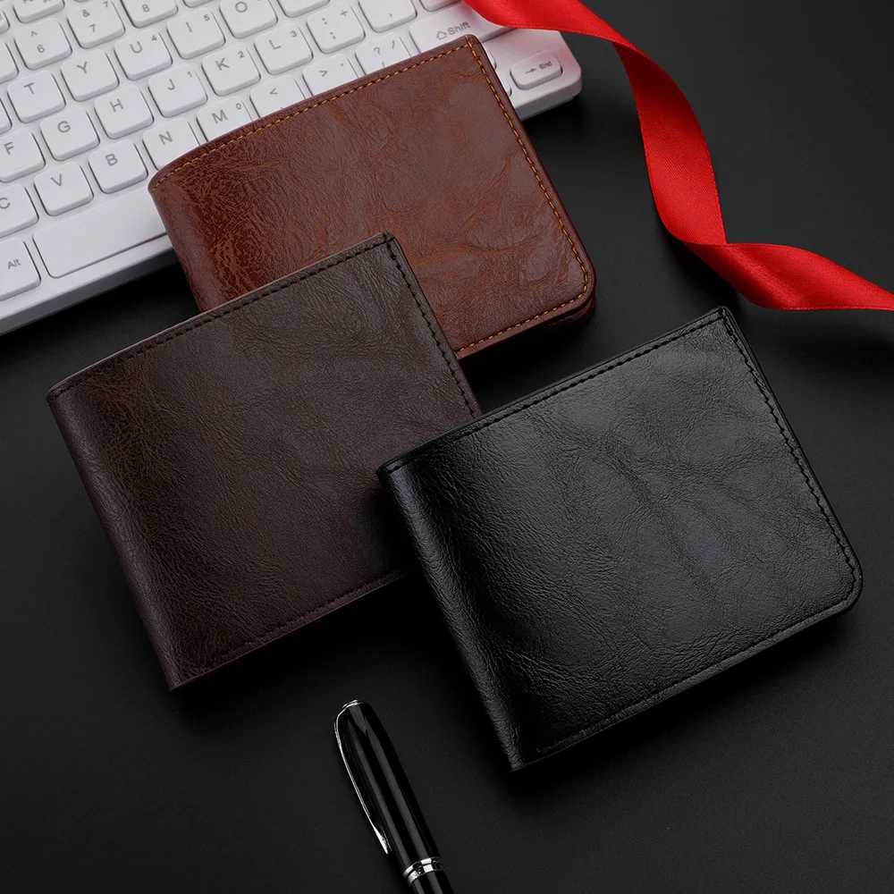 Mens Wallet PU Leather Premium Sense Multi Card Slot Business Slim Credit Card ID Card Holder Wallet W250826