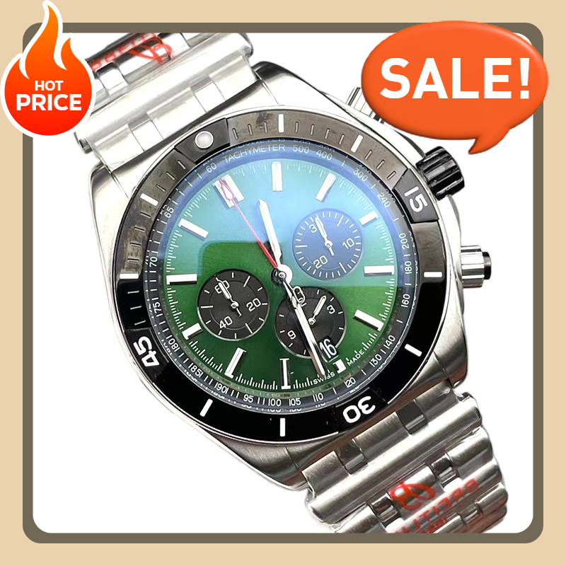 Toptime Luxury Watches Men Japan Chronomat Movement 1884 Black White 46mm Case Rubber Strap Waterproof Wristwatch Designer Watch All Dial Work Montr