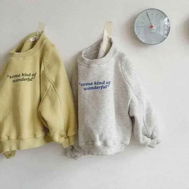 2025 Spring New Infant Long Sleeve Pullover Baby Letter Print Tops Children Casual Sweatshirt Toddler Tops Boys Girls Clothes Z250826