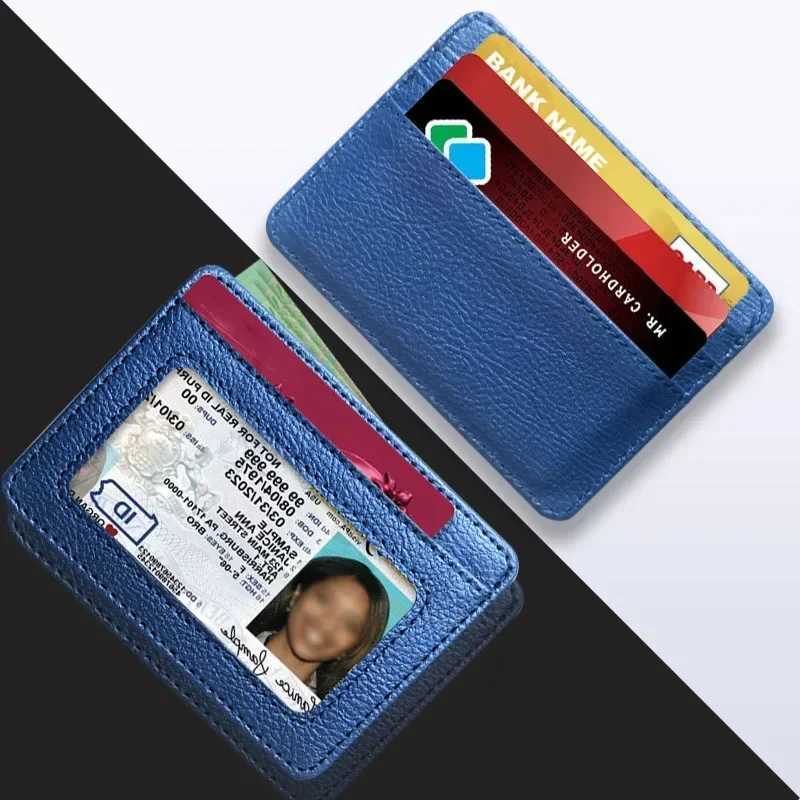 Slim Thin Mens Business Small ID Card Case Man Purse PU Leather Bank Credit Card Holder Mini Wallet 5 Card Slots Cardholder W250826