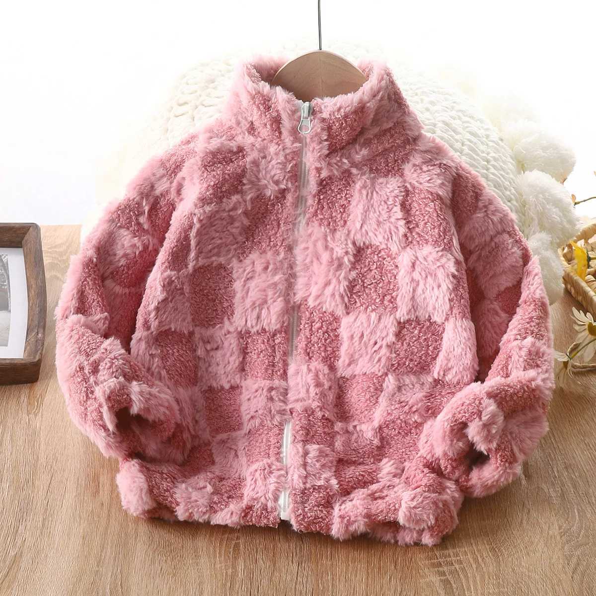 Autumn Winter Kids Fleece Jacket Thickened ZipUp Coat with Stand Collar for Boys and Girls Toddlers and Children Z250826