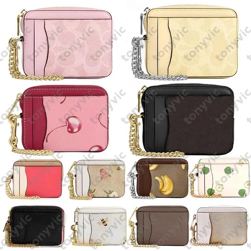 Luxury Card Holder Designer Wallet Of Women Chain Wallet Extra Large Capacity Card Case Zipper Card Holder Stylish Bags Pink Wallet Coin Purse Coin