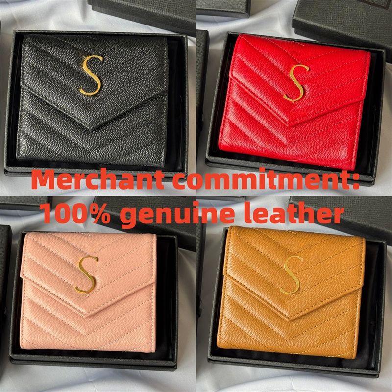 Womens Designer wallet Envelope wallet Luxury Fold wallet Genuine leather Short Purse lady Coin Purses coin pouch fashion passport holders cardholde
