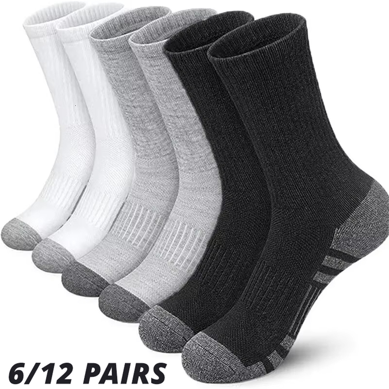 6/12 Pairs Mens Outdoor Gym Socks High Quality Comfortable Soft GroundGripping Football Large Size Style250827ww