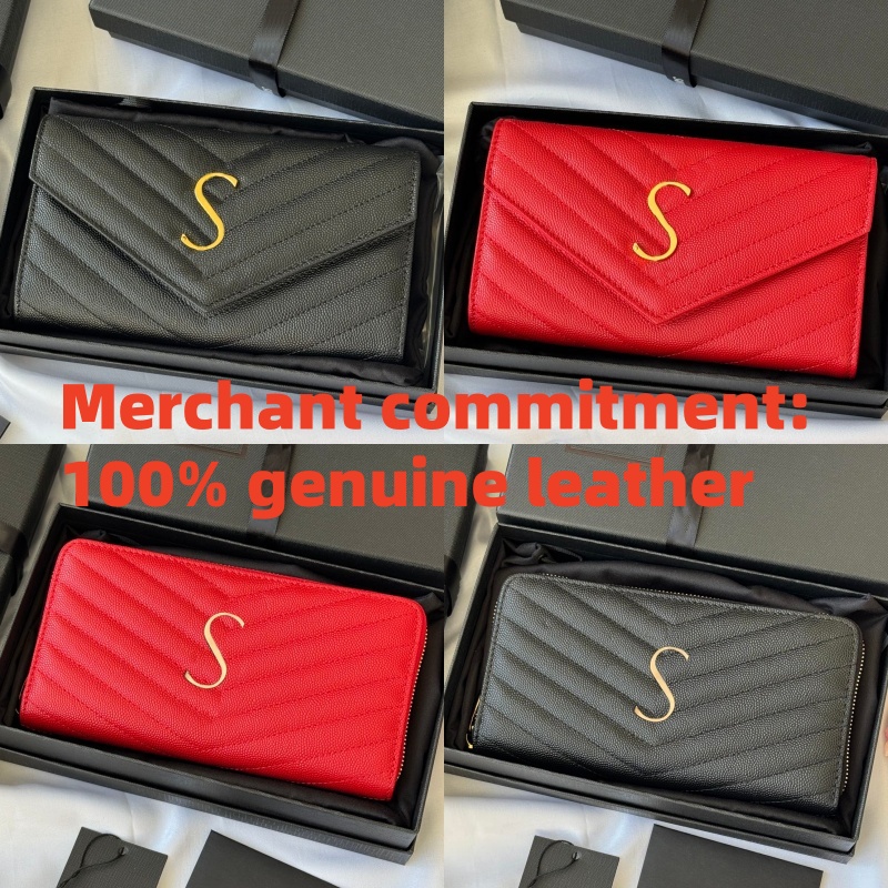 Mirror quality Designer wallet Women long wallet Envelope wallets Genuine leather zipper Purse key pouch Luxury Coin Purses lady passport holders co
