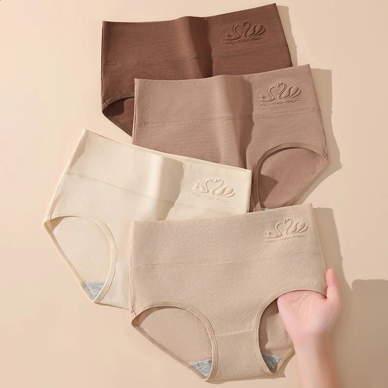 4PCS High Waist Womens Panties Body Shaper Underwear Breathable Cotton Underpants Plus Size M5XL Panty Slimming Female Briefs250826