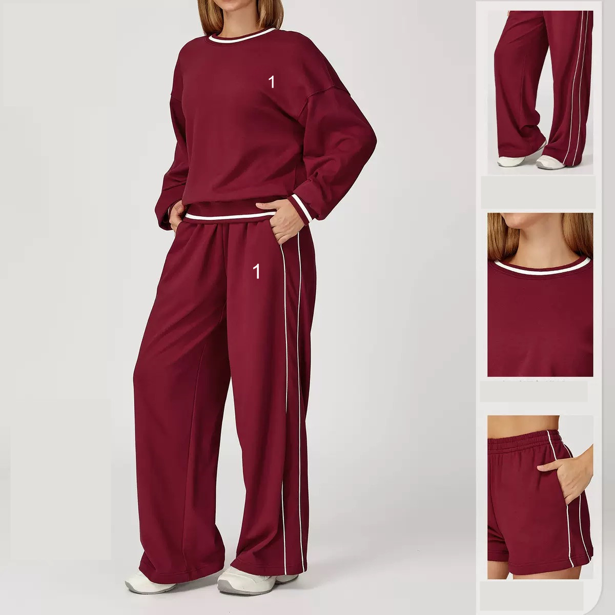 Women Sweatshirt Autumn and Winter Gym Set Comfortable and Versatile Workout Sets Women's Outdoor Fashion Sports Suit TZ7028