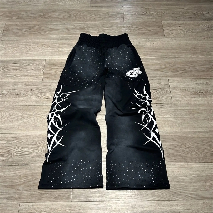 Y2k Gothic Hip Hop Casual Pants Jogger Harajuku Loose Elastic Waist Cotton Straight Trousers Men Women Gym Sweatpants Streetwear250826